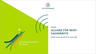 Präsentation zum zweiten Community Call der Allianz für MINT-Fachkräfte