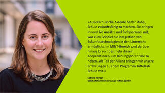 Sabrina Konzok (Junge Tüftler gGmbH): "Außerschulische Akteure helfen dabei, Schule zukunftsfähig zu machen." (Foto: Foto: Junge Tüftler gGmbH/Andi Weiland)