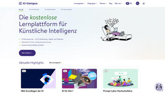 KI-Campus (Screenshot der Startseite)